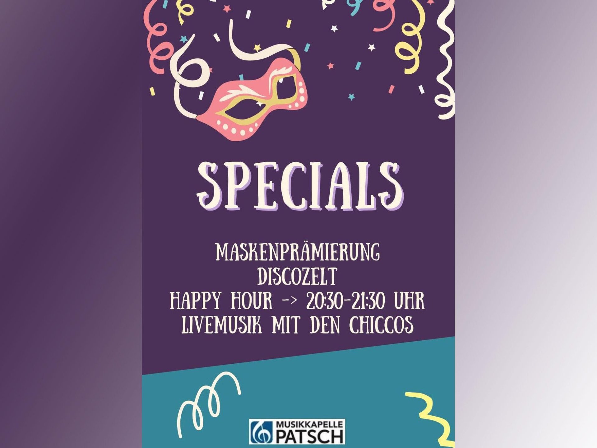 Maskenball Patsch Specials